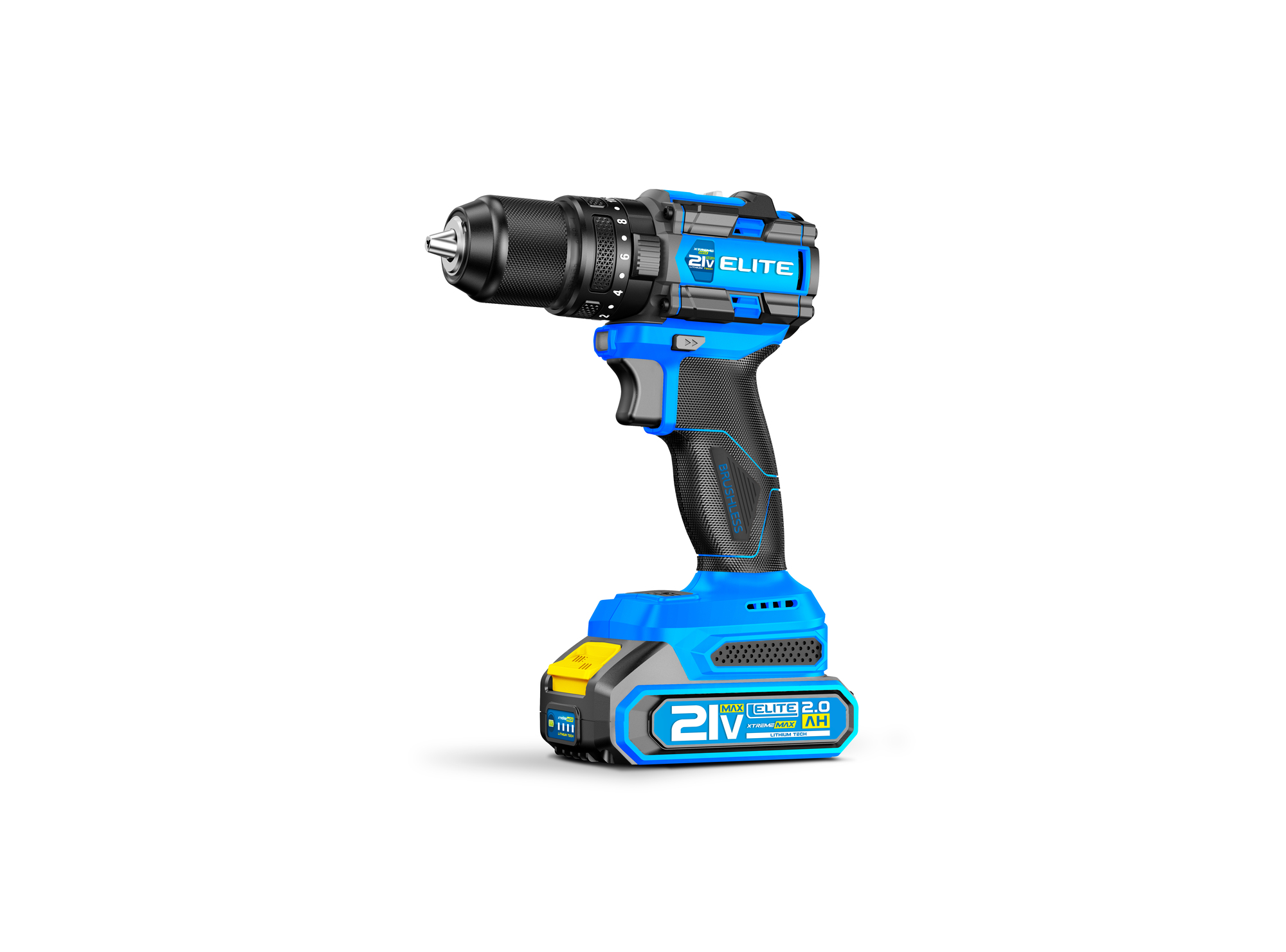 Kit Inalámbrico Brushless 21V ELITE – Taladro Percutor 1/2” + Atornillador de Impacto 1/4”